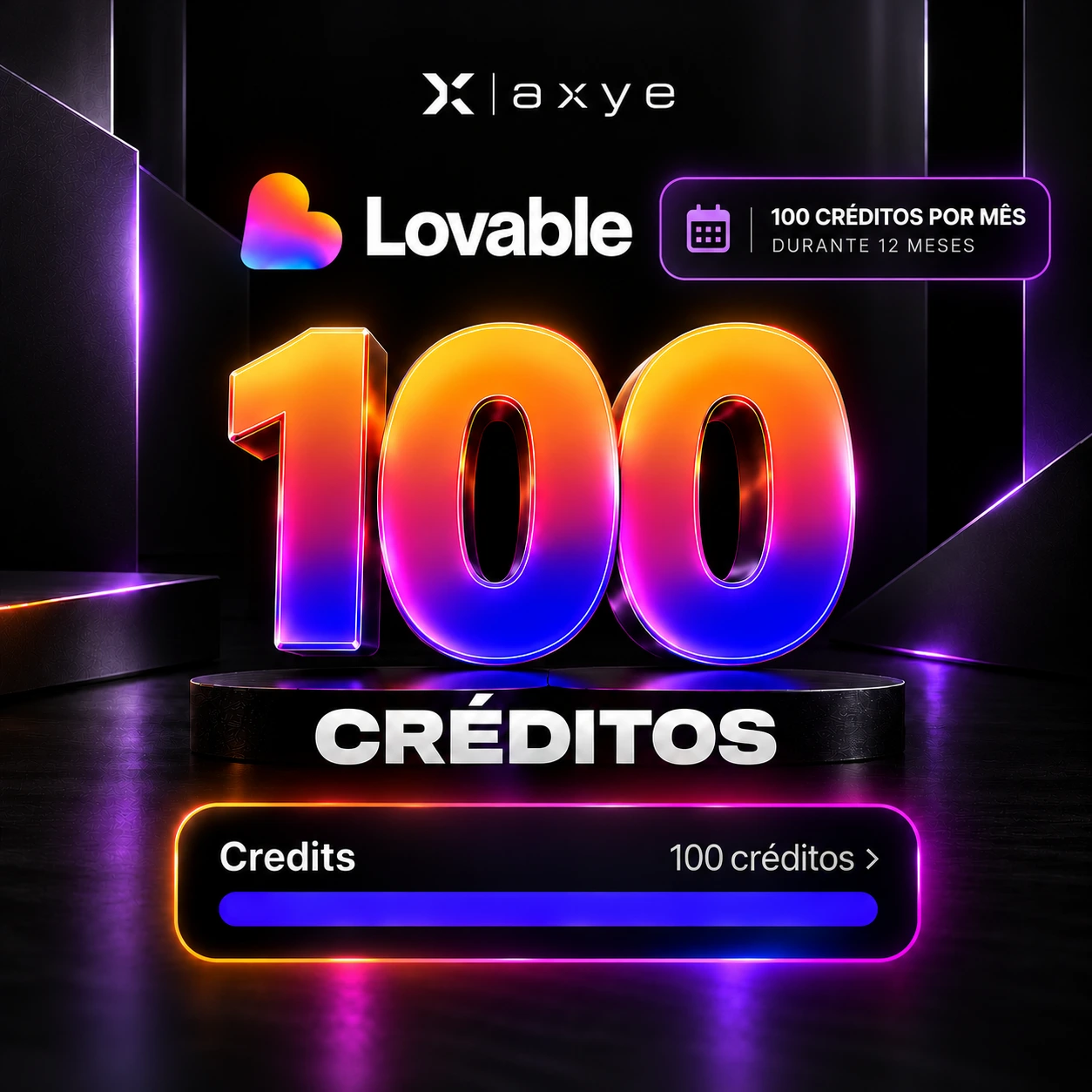 Lovable Pro com 100 créditos por mês durante 12 meses (Cupom para sua conta)