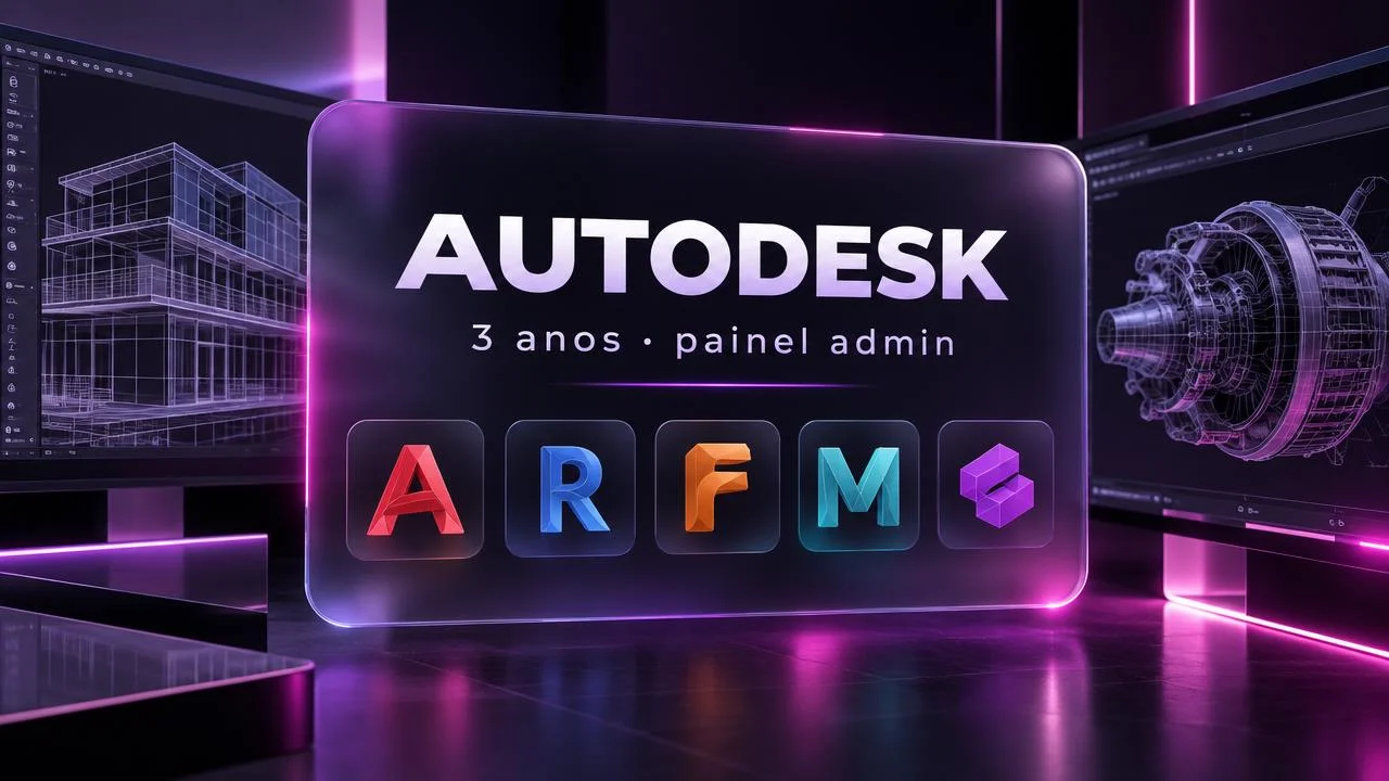 Autodesk com painel administrativo e até 3000 convites por 3 anos (garantia de login)